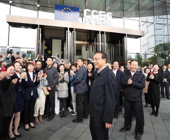 總理到成都考察，由中展設計及施工的中國-歐洲中心展廳火了